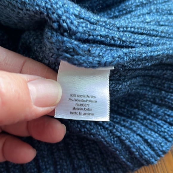 NWT St. Johns Bay shawl collar sweater 3 button V-neck closure size M blue - Picture 11 of 14